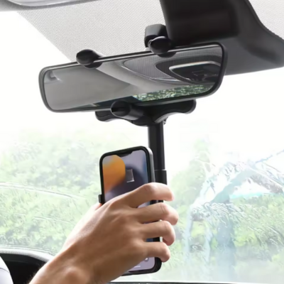 support telephone voiture retroviseur vision complete